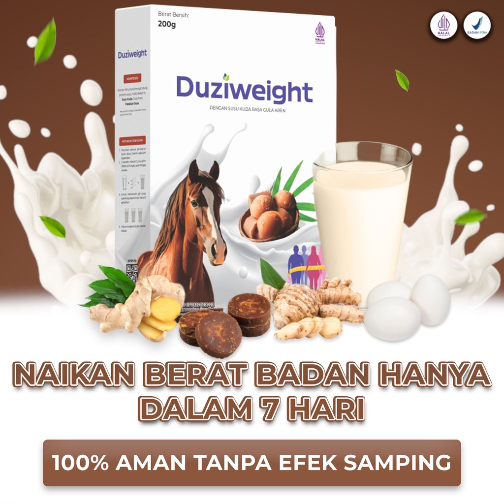 

Duzi Weight Susu Kuda Penggemuk Badan Penambah Nafsu Makan Penambah Berat Badan Nutrisi Tubuh Alami 200gr