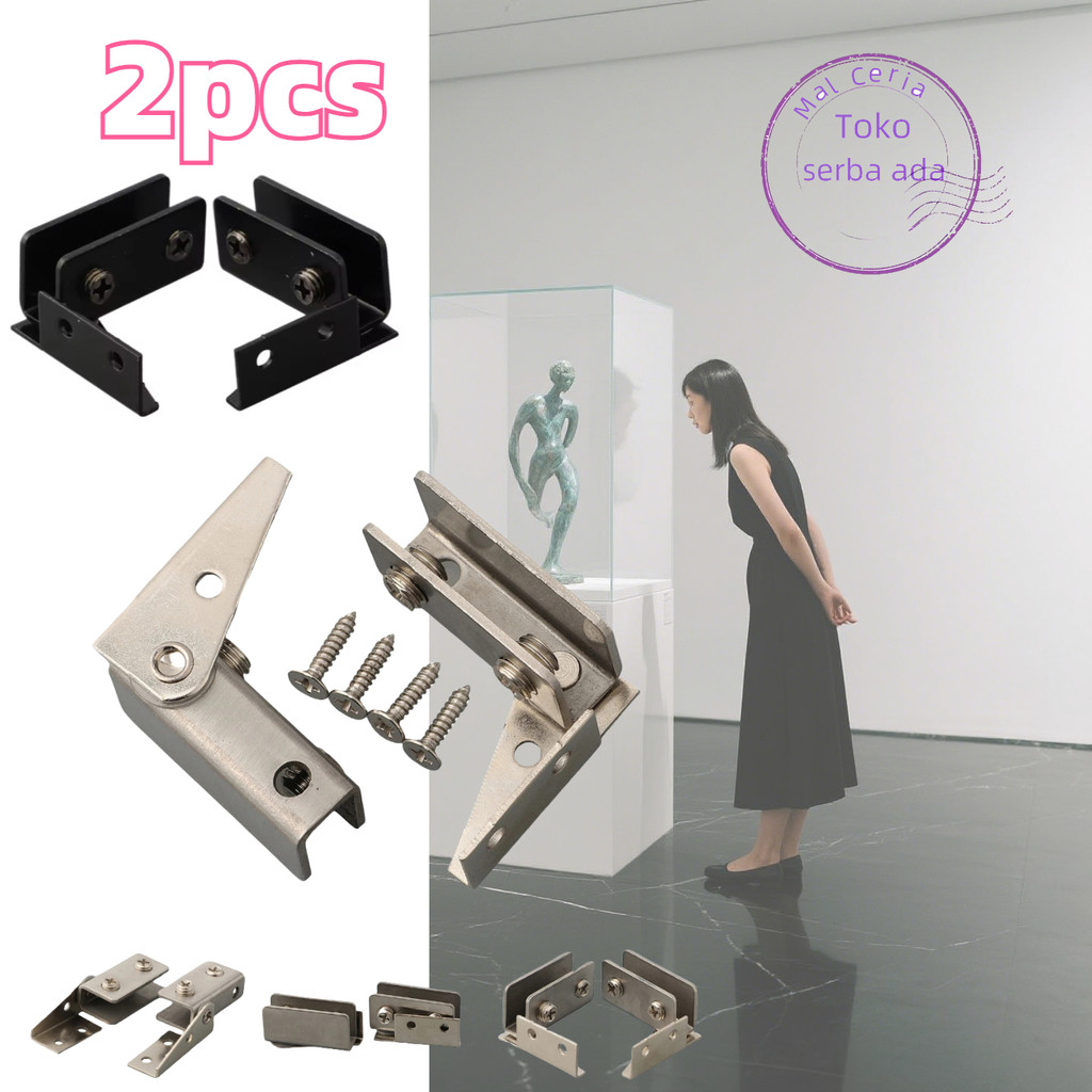 2pcs Engsel Pivot Kaca Jepit/Engsel Kaca Jepit Stainless Steel/Pivot Pintu Kaca/Engsel Kaca