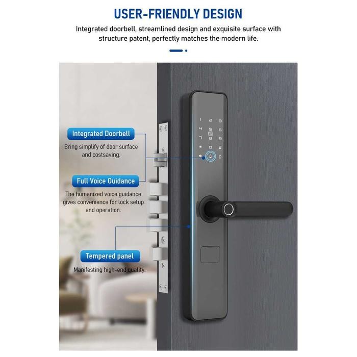 

Kunci Pintu Smart Door Lock Anti Theft Fingerprint Password Key Card