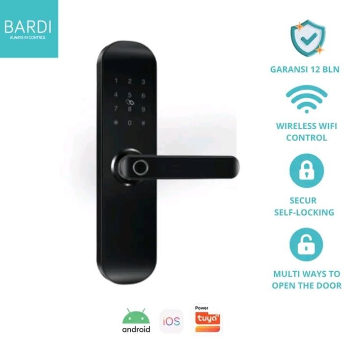 

BARDI SMART DOOR LOCK FINGER PRINT PIN RFID WIFI - HANDLE PINTU PINTAR