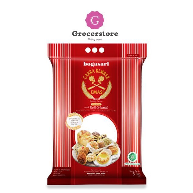 

Tepung Terigu Roti Oriental Cakra Kembar Emas 5 kg