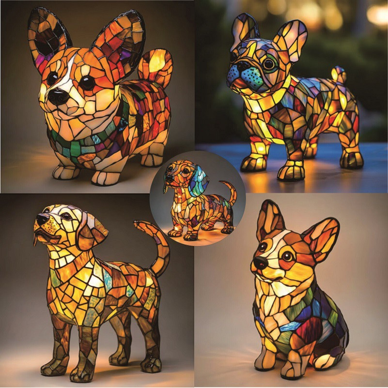 

Magic Color-Changing Fantasy Dog/Cat Night Light Lamp Sculpture - USB Touch Control for Living Room, Bedroom, Office Decor 17cm