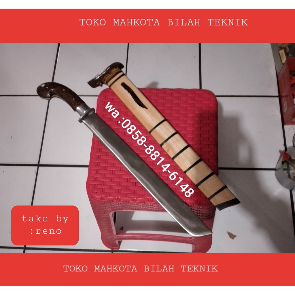golok tebas baja per durall fulltang kayu jati