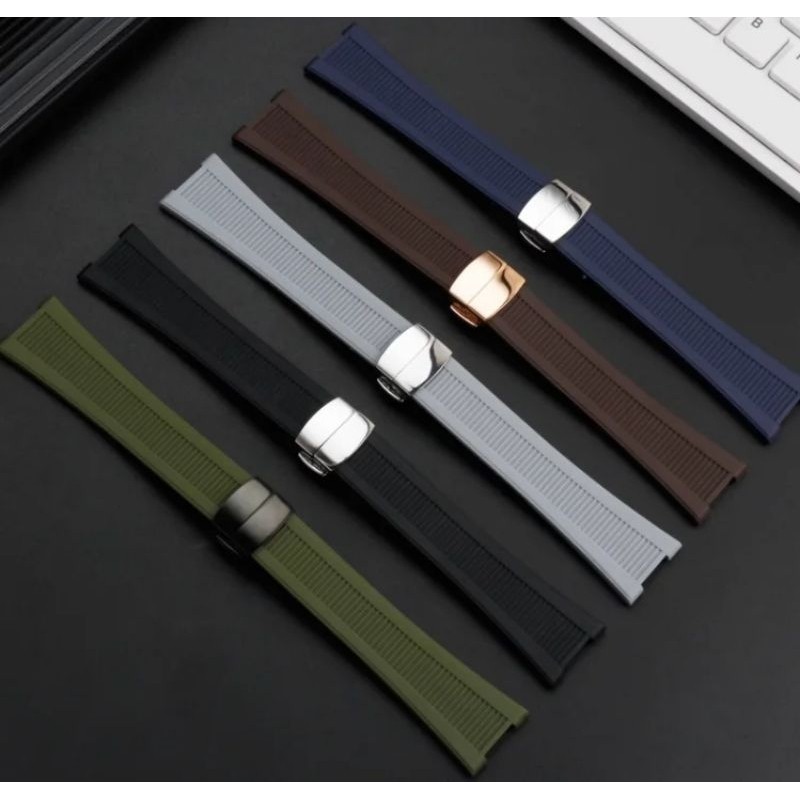 Strap Tali Jam Patek Phillipe Nautilus 5711/5712G Karet Rubber Inclaud Buckle On Logo