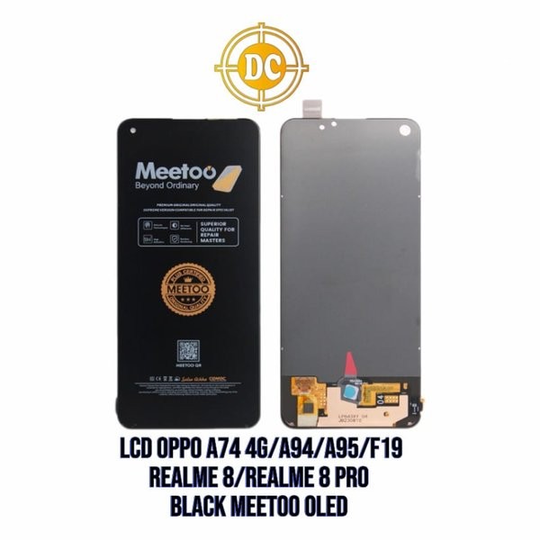 LCD TOUCHSCREEN OPPO A74 4G / A94/  A95/ REALME 8/ F19 BLACK MEETOO ORIGINAL OLED