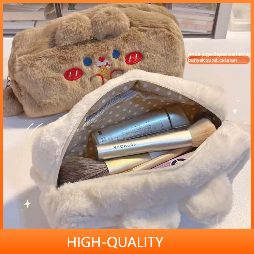 

【COD】Tempat Pensil Bulu Soft Cute/ Tas Pensil Kosmetik/ Pouch Makeup Kecil Tempat Pensil Kotak Pensil Fluffy Bear Plush Kapasitas Besar Premium Quality Pencil Case