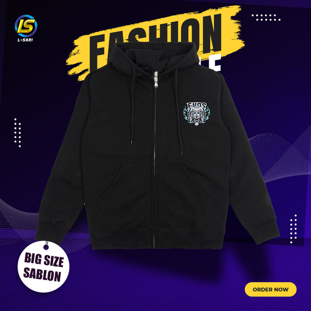 JAKET ZIPPER EVOS RRQ ONIC ALTEREGO ECHO BTR OVER SIZE S M L XL 2XL 3XL 4XL 5XL HOODIE EVOS EVOS RRQ