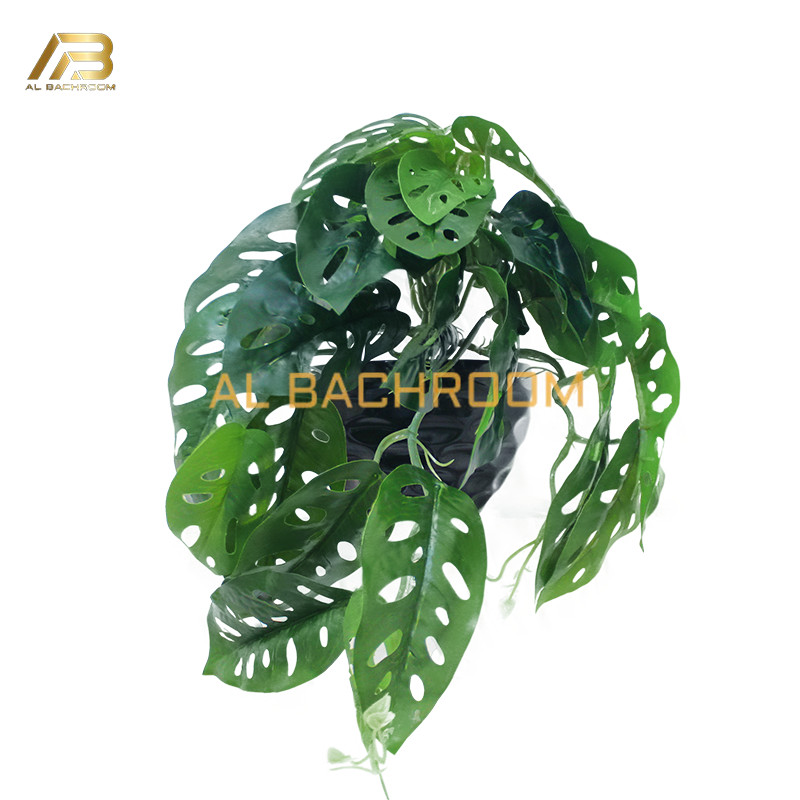 B8221 TANAMAN ARTIFICIAL GANTUNG DAUN PLASTIK  MONSTERA JANDA BOLONG BUNGA HIAS DEKORASI DINDING ART