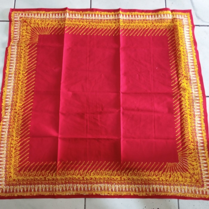 laris -Kain Iket Batik Segi Empat Jawa Timuran - Merah Kuning, 1 meter