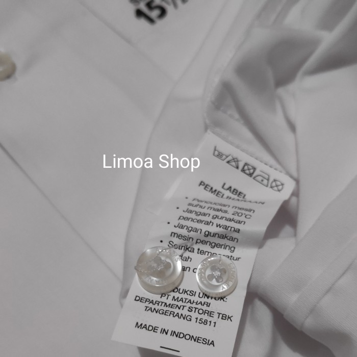 laris -Kemeja Pria Formal STANLEY ADAMS Slim Fit Putih Lengan Panjang KSA 05 - Putih, 16,5