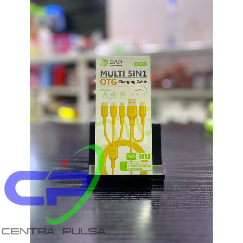DAP D-YT01 Cable Cabang Fast Charging 3A Multi 5 in 1 OTG / Kabel Data Cabang  Fast Charge Support M