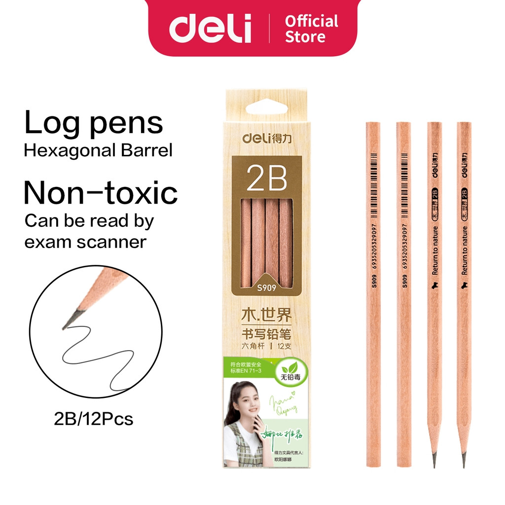 

BOBOMARTS DELI PENSIL KAYU GRAPIC PENCIL PENSIL UJIAN 2B ISI 50PCS DAN 12 PCS