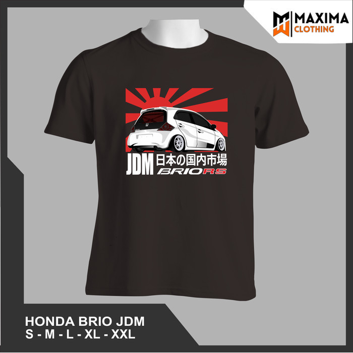 KAOS DISTRO OTOMOTIF MOBIL BRIO JDM STYLE / BISA CUSTOM WARNA - WHITE, S