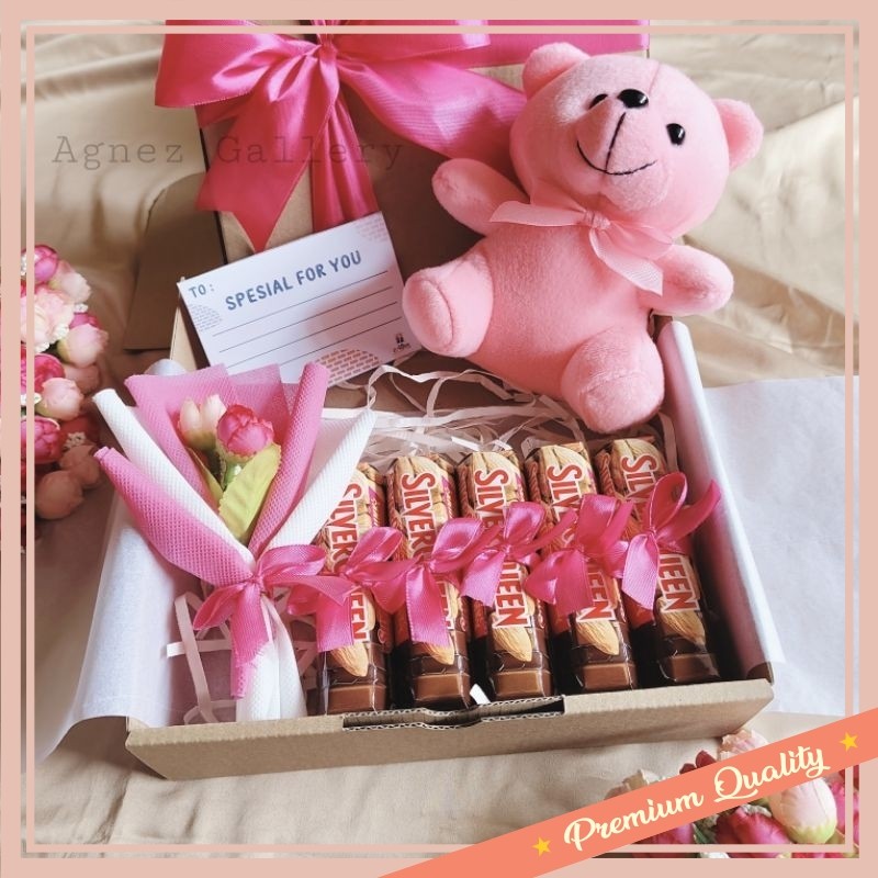 

Hampers buat pacar teman sahabat bestie unik lucu keren kekinian / Hampers Coklat / Hampers Boneka / Kado Valentine / Kado Ulang Tahun / Gift Box / Coklat Silverqueen Chunky