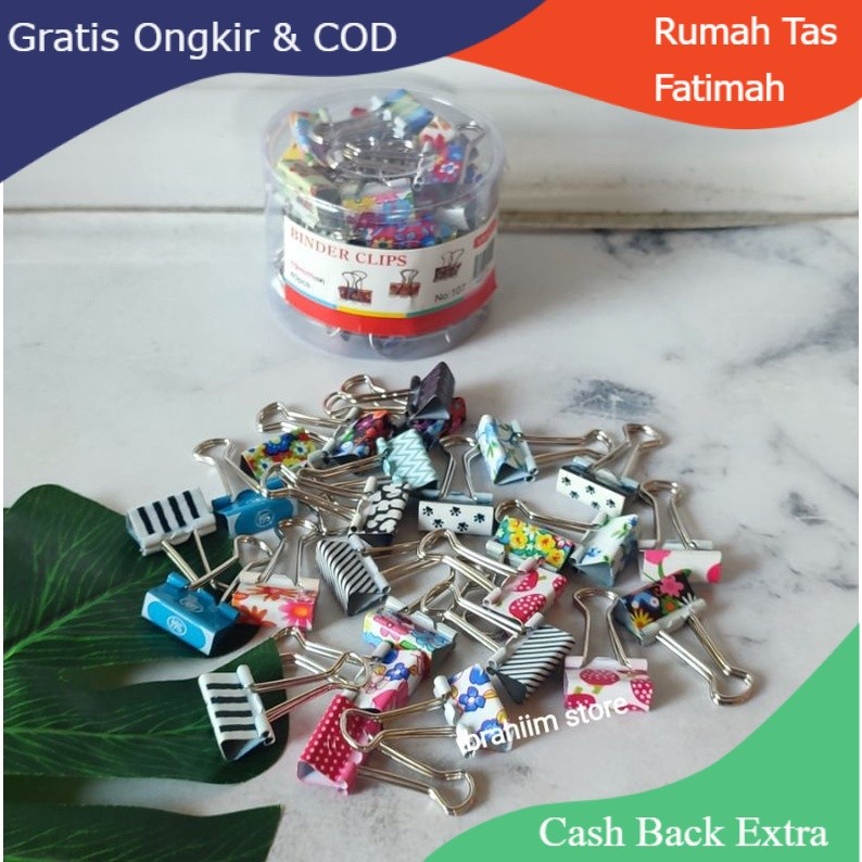 

Promo (1 PAK ISI 60 PCS) BINDER CLIP KECIL MOTIF NO. 105 & 107 15 MM MURAH / BINDER CLIP KECIL WARNA WARNI MURAH / KLIP PENJEPIT KERTAS KECIL By Rumah Tas Fatimah