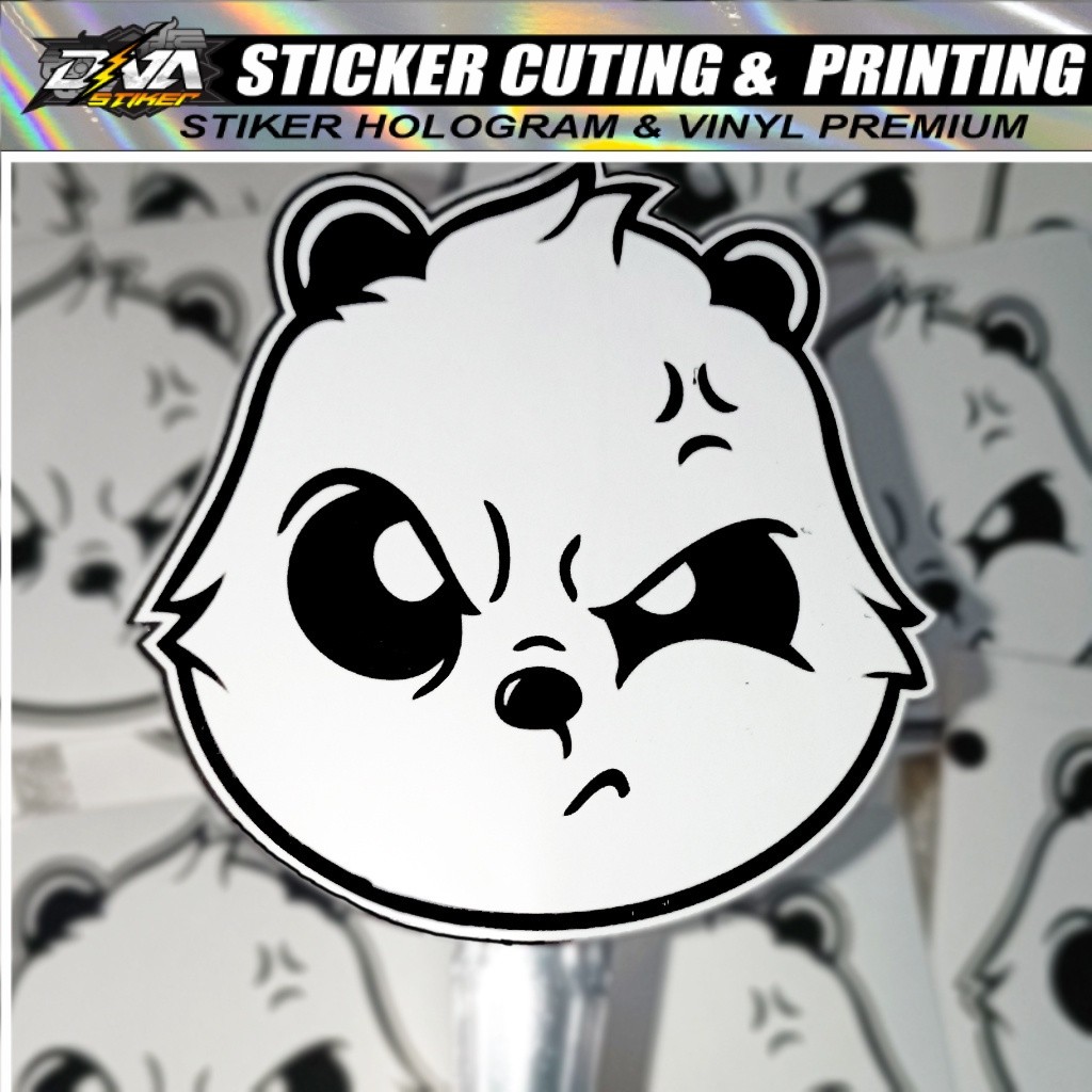 Stiker Panda Kepala Cutting