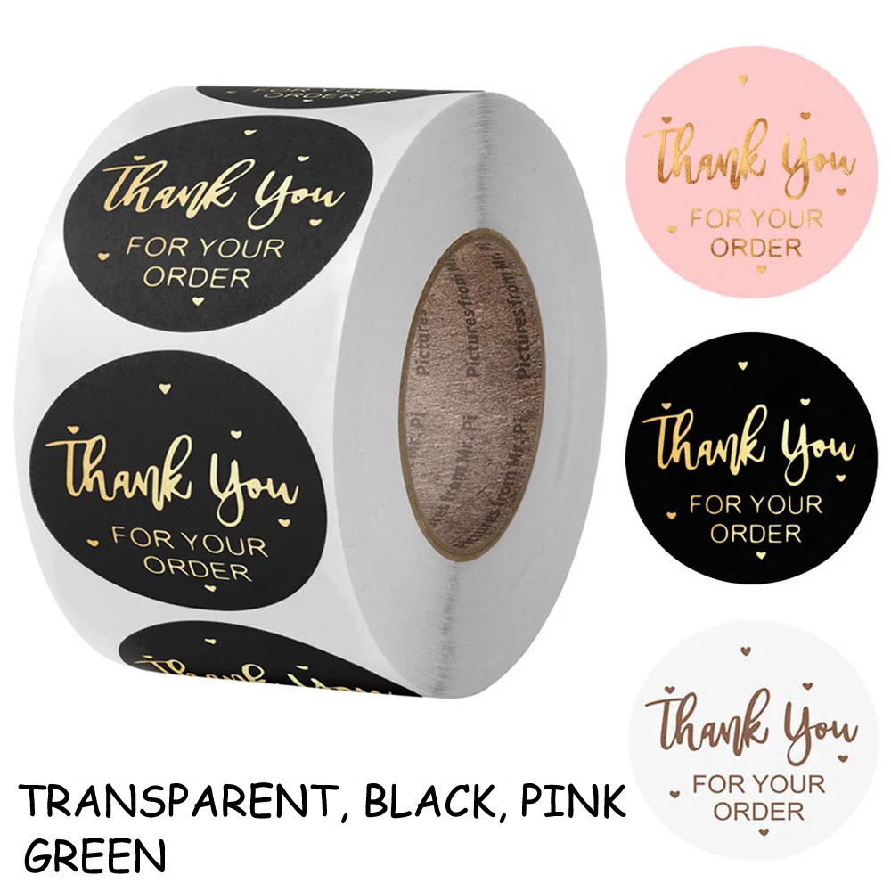 

100-500pcs Transparent Labels Thank You for Your Order Stickers Seal Labels for shop Business Package Stationery Sticker