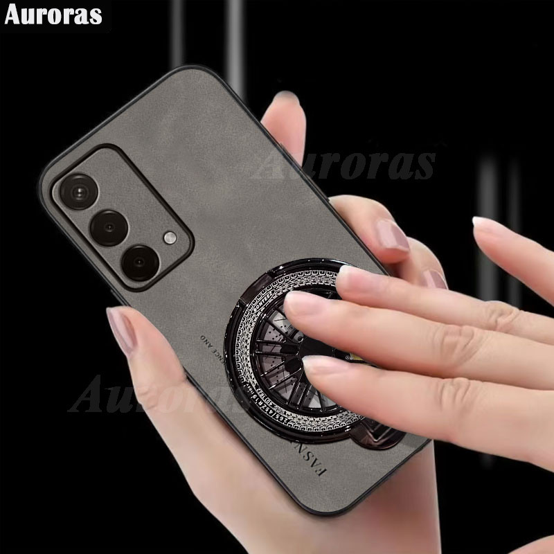 Untuk OPPO A74 OPPO A95 4g Casing Telepon Bulu Mewah Kulit Domba Silikon Lembut TPU Dengan Dudukan T