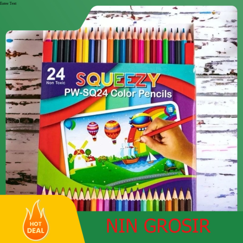 

PENSIL 24 WARNA SQUEEZY PENSIL WARNA WOODLESS