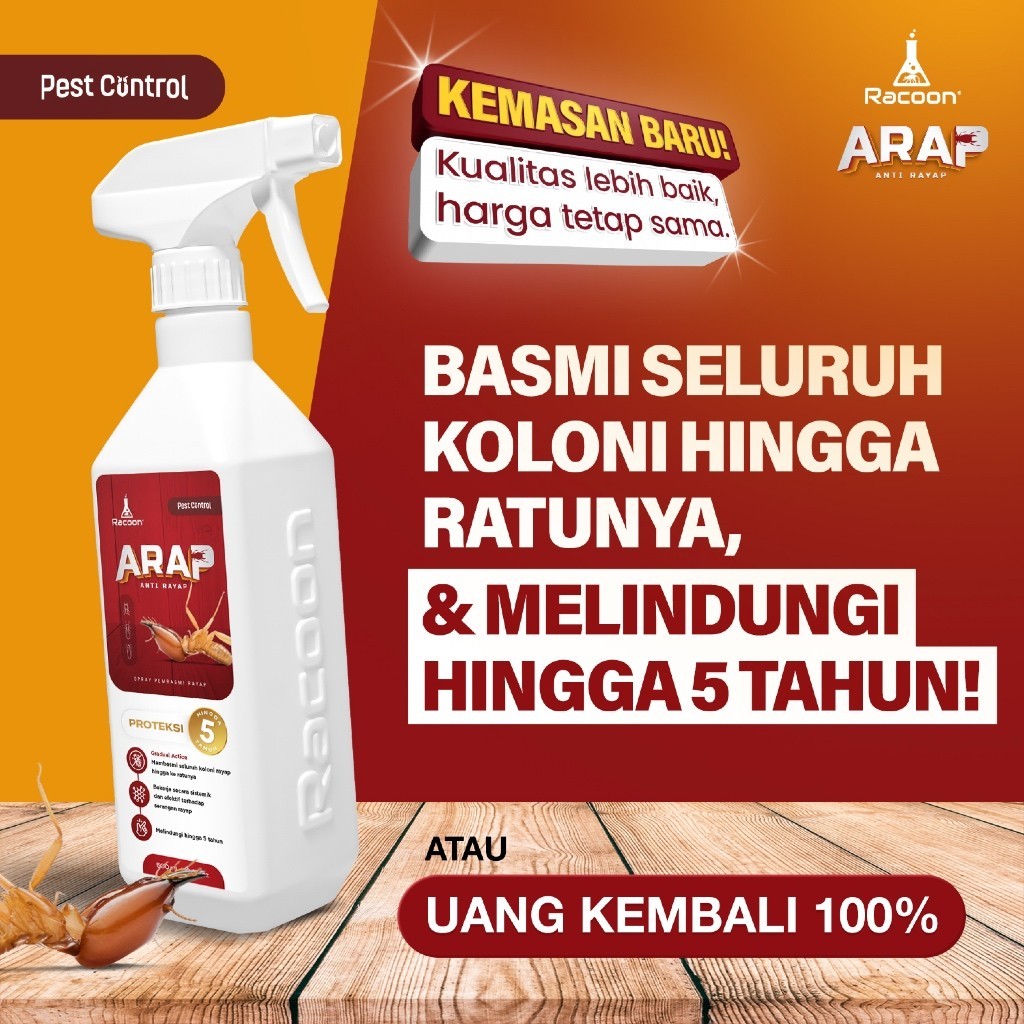 YB43TG Racoon Obat Anti Rayap Spray ARAP 600 ml  / Racun Rayap Semprot Cair