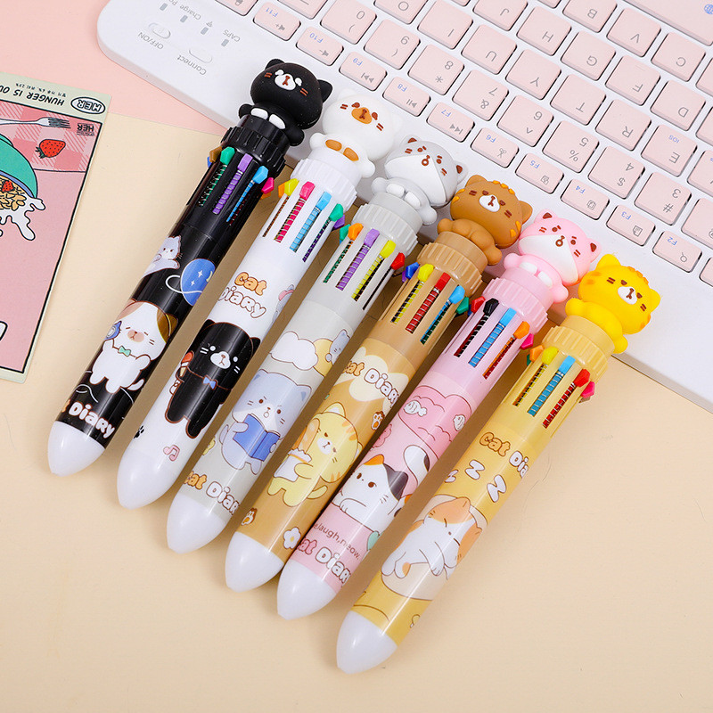 

TERMURAH! PULPEN GEL 10 WARNA TINTA MODEL TERBARU KARAKTER SULKY KITTEN CUTE 3D