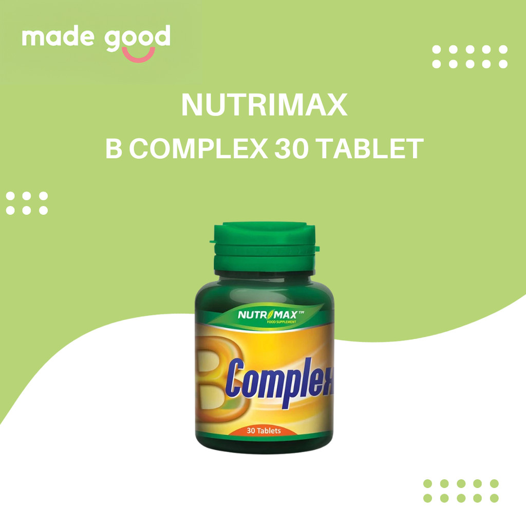 Nutrimax B Complex - 30 Tablet | Suplemen Sistem Saraf Neutropik, Membantu Mengatasi Stress dan Depr