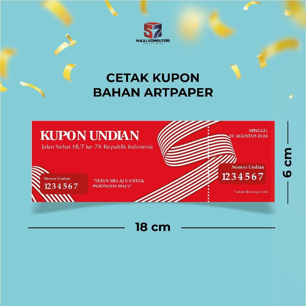 COD CETAK TIKET /KUPON /KARCIS/ VOUCHER BAHAN ART PAPER Murah