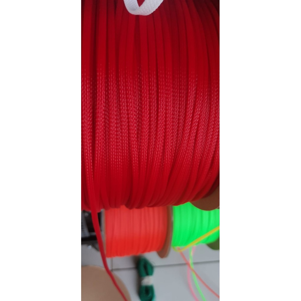 OVT00 1Roll 1 Rol 500meter Kabel sleeve pet 4mm warna hitam pelindung Kabel - Merah