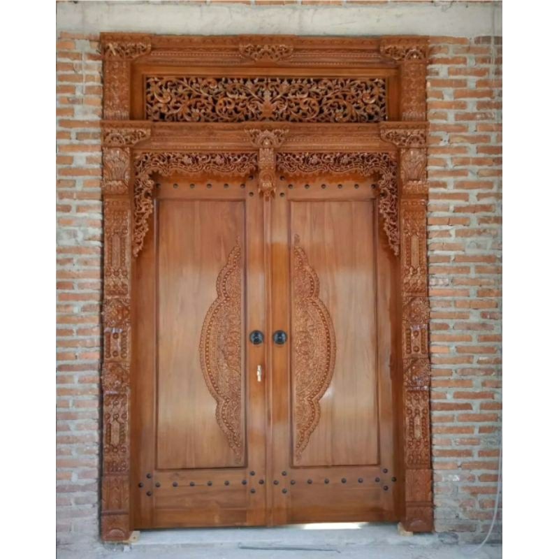 Pintu Gebyok Gapura/Pintu Gebyok Modern Ukir Jepara Ful Kayu Jati Asli