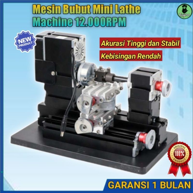 PROMO ORIGINAL Mesin Bubut Mini Lathe Machine 12.000RPM - TZ0002MR 60W/12V/5A mesin bubut kayu mini 