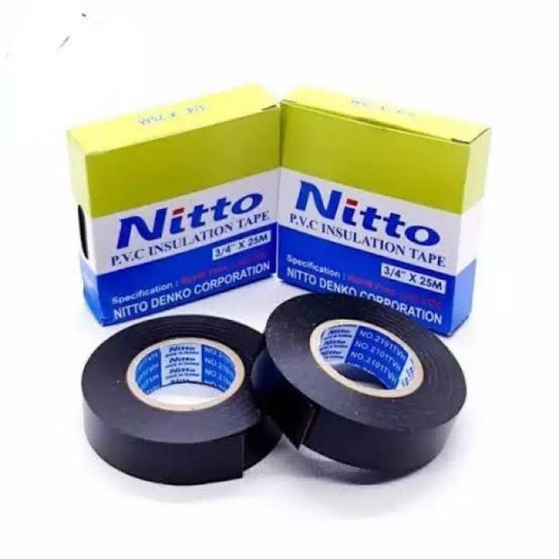 

ISOLASI LISTRIK NITTO ORIGINAL 3/4 INCH 25M HITAM TAPE LAKBAN LISTRIK
