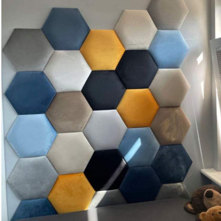 Softexa HexaPanel Panel Headboard Hexagonal 3D Panel Dinding Foam Hexagonal / hiasan Dinding
