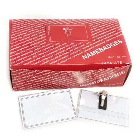 

READY Name Tag MULTI Jepit + Peniti / Namebadges Tanda Peserta 50pcs