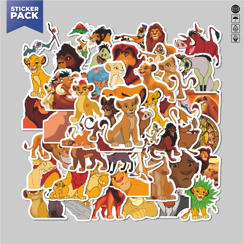 

[100PCS]Stiker Pack Stiker Kartun The Lion King Aesthetic Vinyl Anti Air Dekorasi Sticker Laptop Buku Journal Koper Helm Casing HP Gitar Helm Skateboard