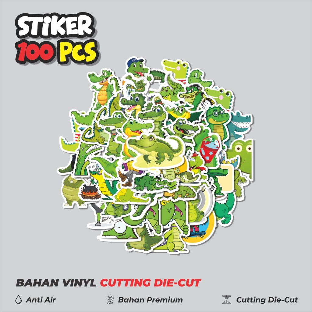 

Terbaru! 50 pcs Stiker Hewan Crocodile/Buaya Dekorasi Lucu Kreatif untuk Notebook, Skateboard, HP