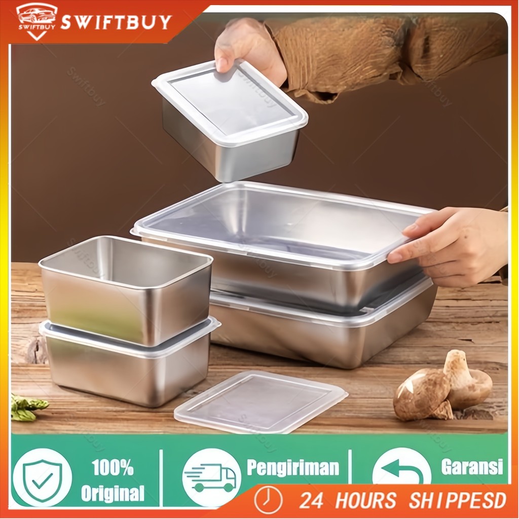 【COD】Zebra Nampan Persegi Baking Tray Baki Stainless Steel Cocok untuk Oven Microwave Dilengkapi Den