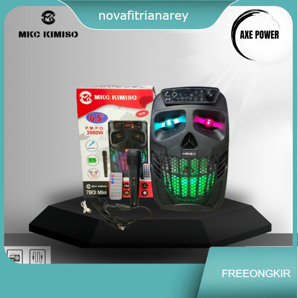 Speaker Bluetooth MKC KIMISO 6.5 Inch Portable Bonus Mic Kabel -7801 Mini