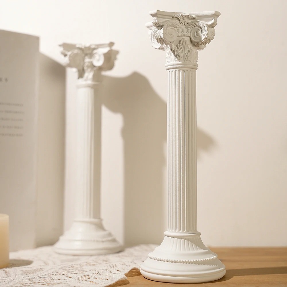 

Roman Pillar Greek Temple Ruins Ornaments Classic Column Architectural Statue Sculpture for Wedding Table Home Garden Decor