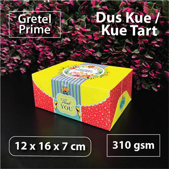 

Dus Motif 12 x 16 x 7 cm – Gretel Prime – Dus Kue Cake Box