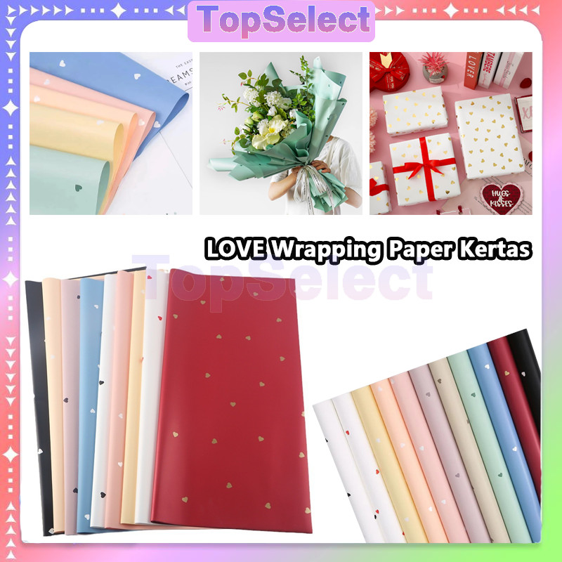 

Love Pattern Paper 20pcs / Kertas Bunga Buket Motif Love Garis Bahan Impor