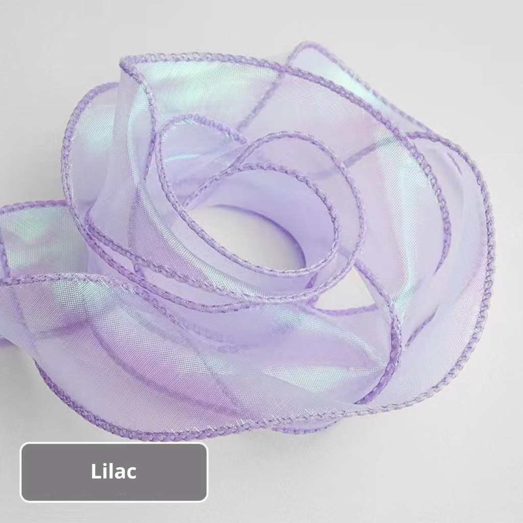 

Pita Tile Ribbon Hologram Glossy Pita Rainbow Organza Pearl Organdi Premium Pita Mutiara 4cm x 10Y
