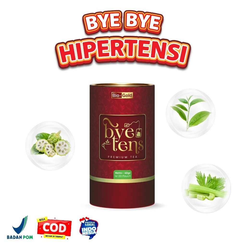 

Teh Bye Tens Bio Gold Premium Tea Dapat Membantu Atasi Hipertensi Kolestrol & Tekanan Darah Tinggi BPOM