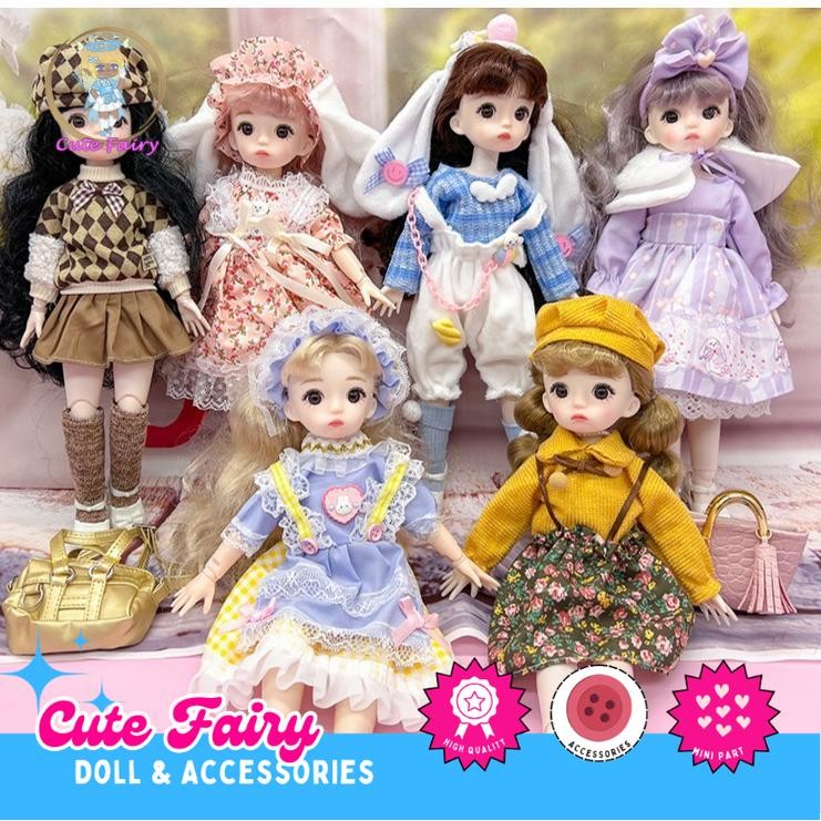 Baju Boneka BJD Doll 30cm Cute DIY Girls Gift Princess Dress [Baju Saja]
