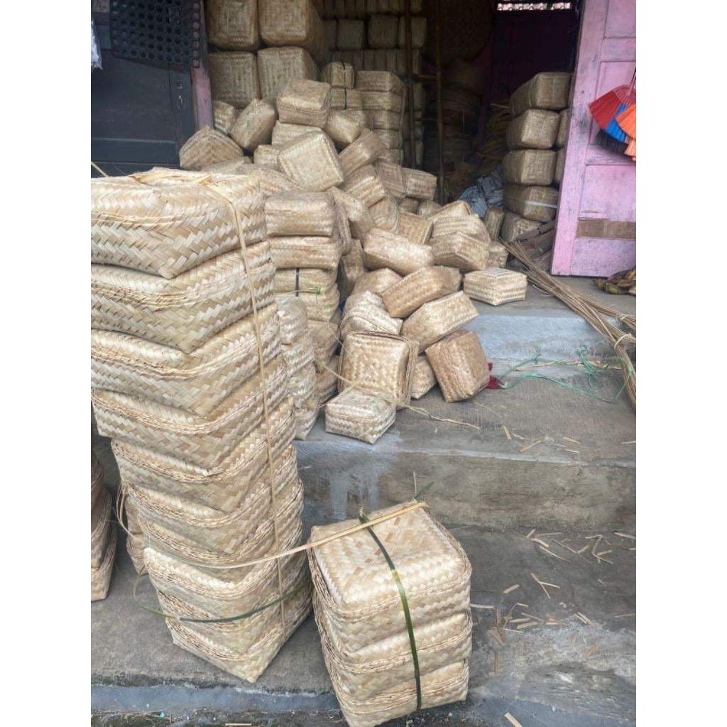 Besek Bambu Ukuran 22x22 Harga Sepasang Grosir Murah Sepasang | Kerajinan Besek Bambu Handmade