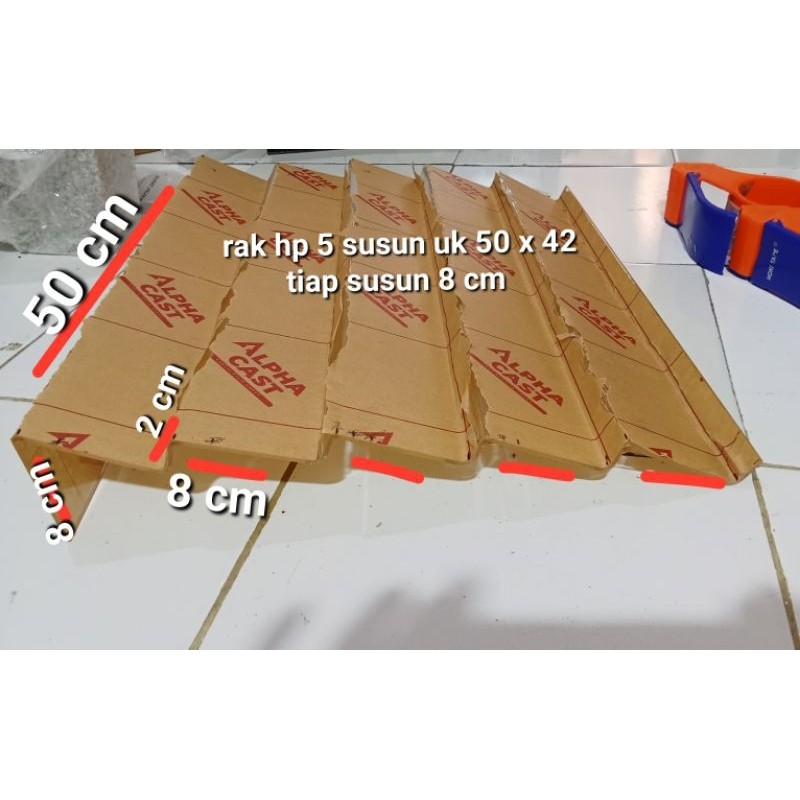 

akrilik rak HP 5 susun uk 50 x 42 susun 5 tebal 3 mm