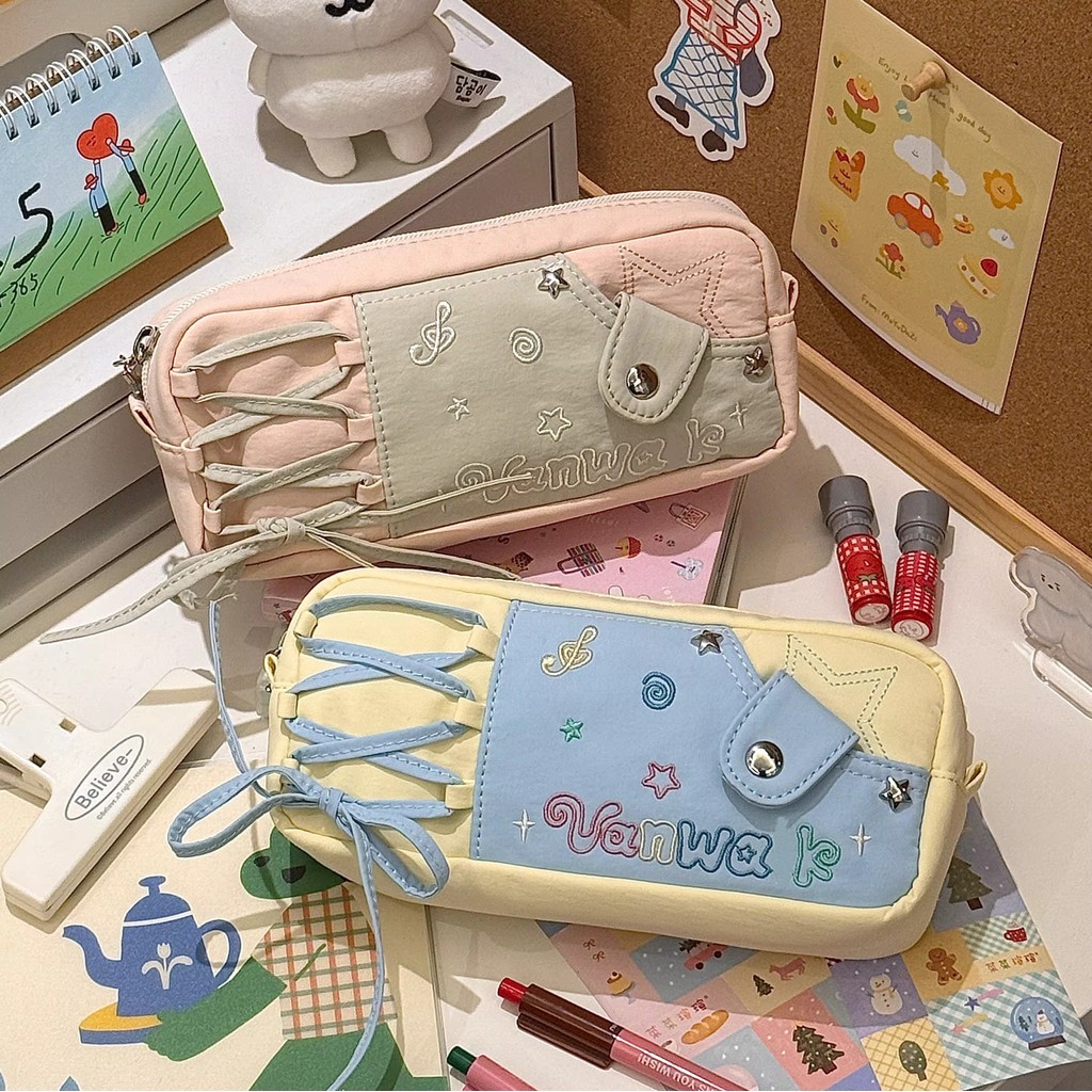 【Ready】Kotak Pensil Bintang Lucu / Tepak Pensil Aesthetic Korea Cewek / Kotak Pensil Unik