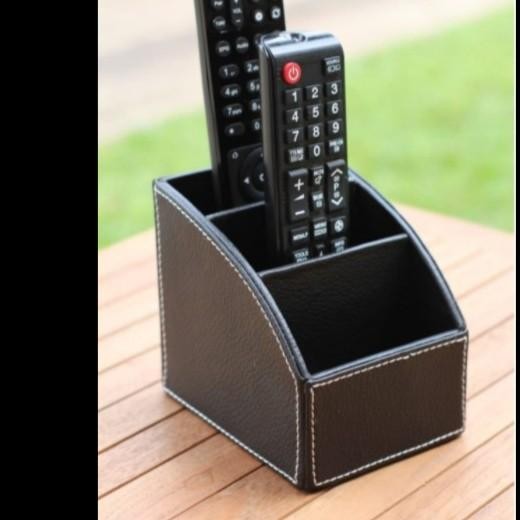 

Tempat Remote Kulit | Kotak Penyimpanan Pensil ATK Remot Destkop Holder organizer Leather Premium DIY - BLACK
