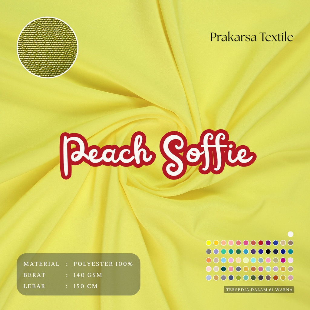 PEACH SOFFIE POLYESTER KAIN PREMIUM UNTUK KERUDUNG ROK TUNIK