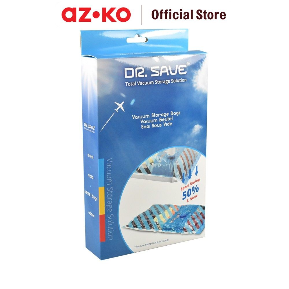 AZKO Dr Save Set 4 Pcs Kantong Plastik Vakum Packaging Vakum Pembungkus Baju Anti Udara Kantong Peng