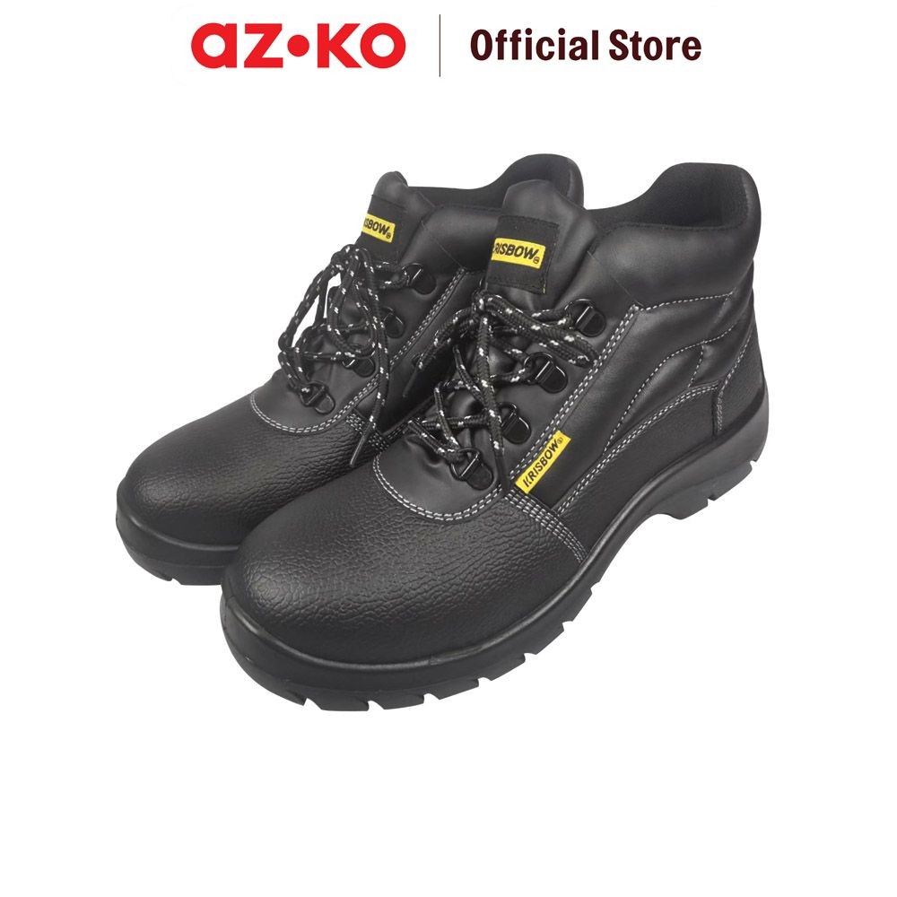 AZKO Krisbow Ukuran 41 Argon Sepatu Pengaman 6 inci - Hitam Safety Shoes Pengaman Kaki Perlengkapan 